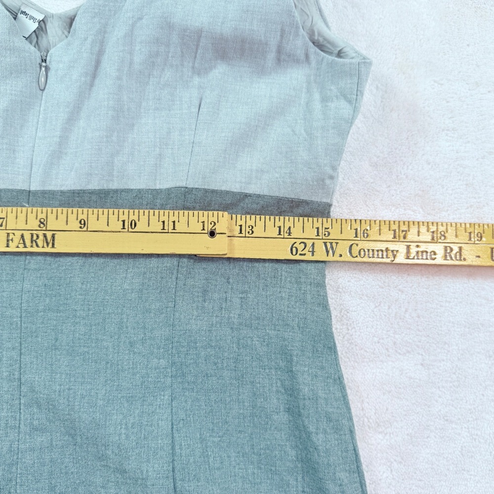 Laundry by Shelli Segal Vintage 90s Grey Colorblock Floral Sheath‎ Dress L9826 - Picture 8 of 9